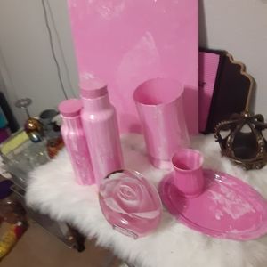 Vase  pic glass set  vanity set